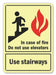 Aluminum Elevator Hazard Sign 14x10in