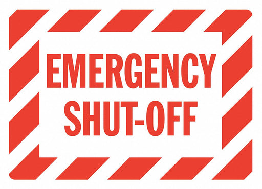 Aluminum Emergency Shut Off Sign 7x10in