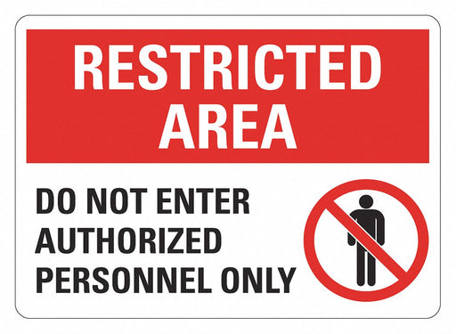 Rflctv Auth Person Area Sign 10x14in Alu
