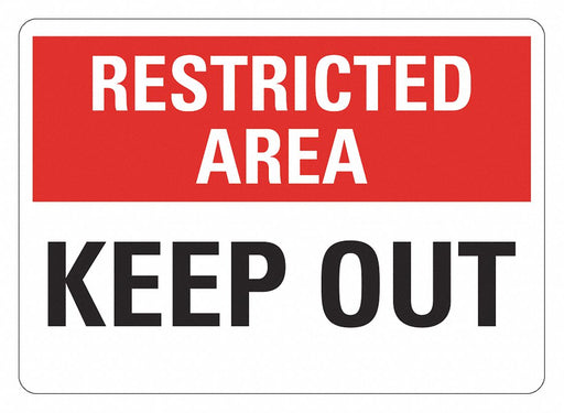 Rflctv Restricted Area Sign 10x14in Alum