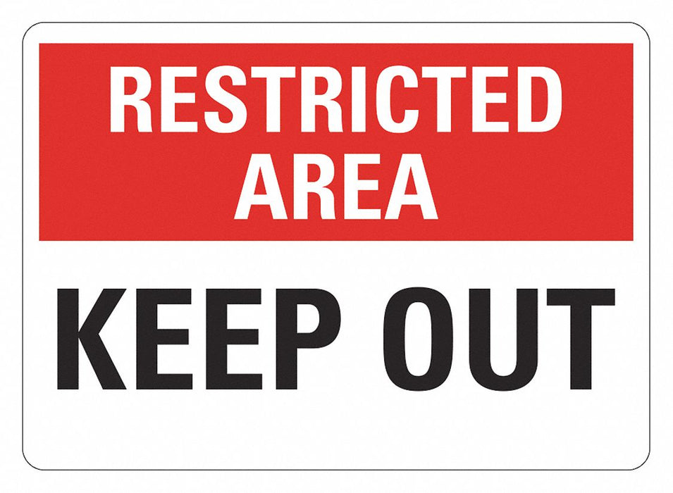 Rflctv Restricted Area Sign 10x14in Alum