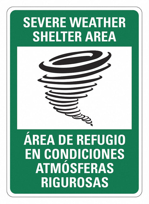 Rflctv Emrgncy Shelter Sign 14x10in Alum