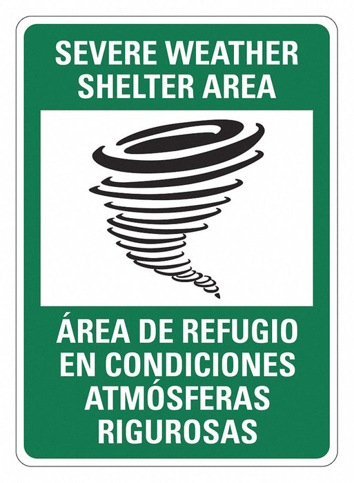 Rflctv Emrgncy Shelter Sign 14x10in Alum