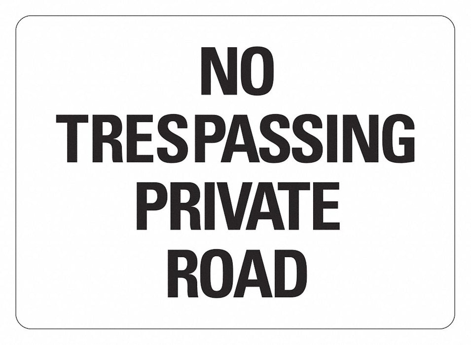 Rflctv No Trespassing Sign 10x14in Alum