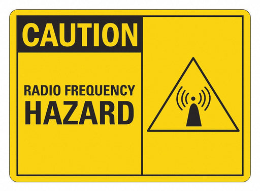 Rflct Radio Fields Caution Sign 7x14in