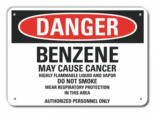 Rflct Benzene Danger Sign 10x14in Alum