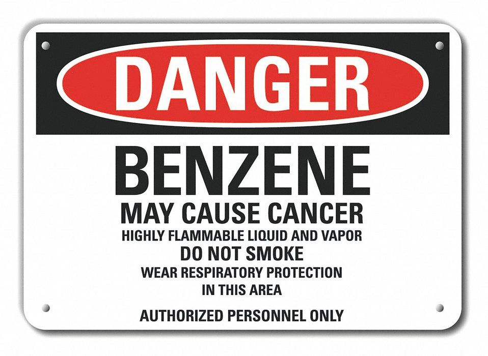 Rflct Benzene Danger Sign 10x14in Alum