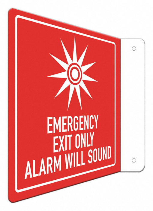 Aluminum Emergency Exit Sign 8x8in