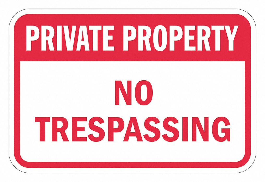 Rflctv No Trespassing Sign 12x18in Alum