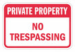 Rflctv No Trespassing Sign 12x18in Alum