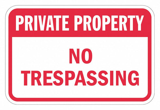 Rflctv No Trespassing Sign 12x18in Alum