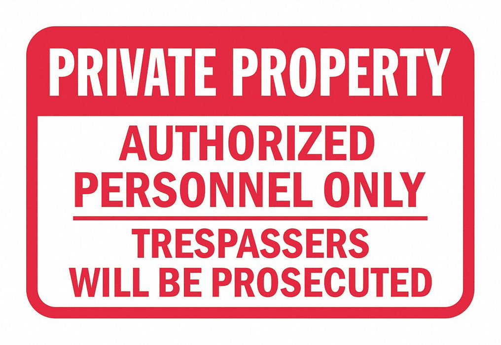 Rflctv Private Property Sign 12x18in Alu