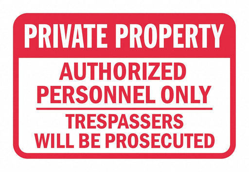 Rflctv Private Property Sign 12x18in Alu