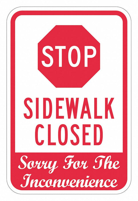 Rflctv Tripping Hazard Stop Sign 18x12in