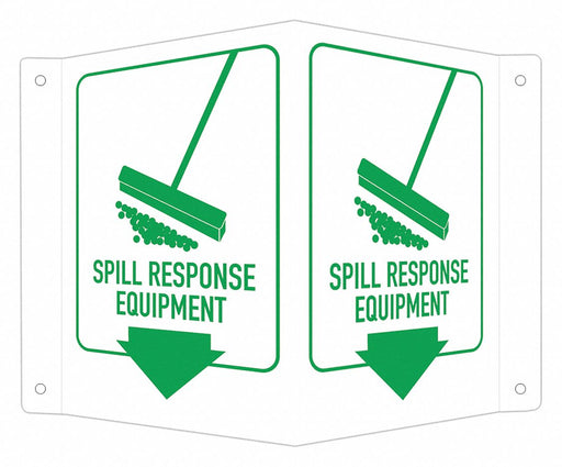 Aluminum Spill Control Sign 6x7 1/2in