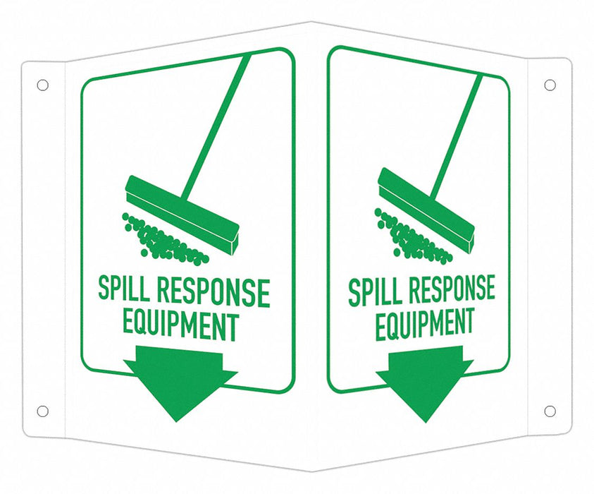 Aluminum Spill Control Sign 6x7 1/2in