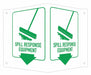 Aluminum Spill Control Sign 6x7 1/2in
