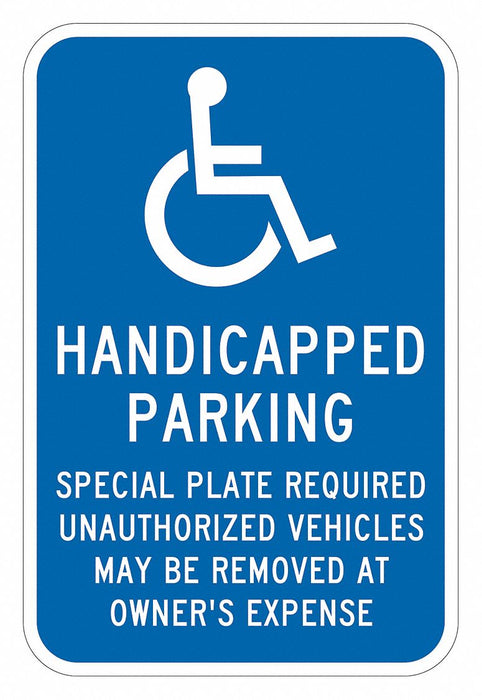 ADA Handicapped Parking Sign 18 x 12 