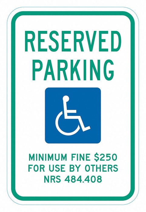 ADA Handicapped Parking Sign 18 x 12 
