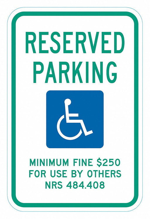 ADA Handicapped Parking Sign 18 x 12 