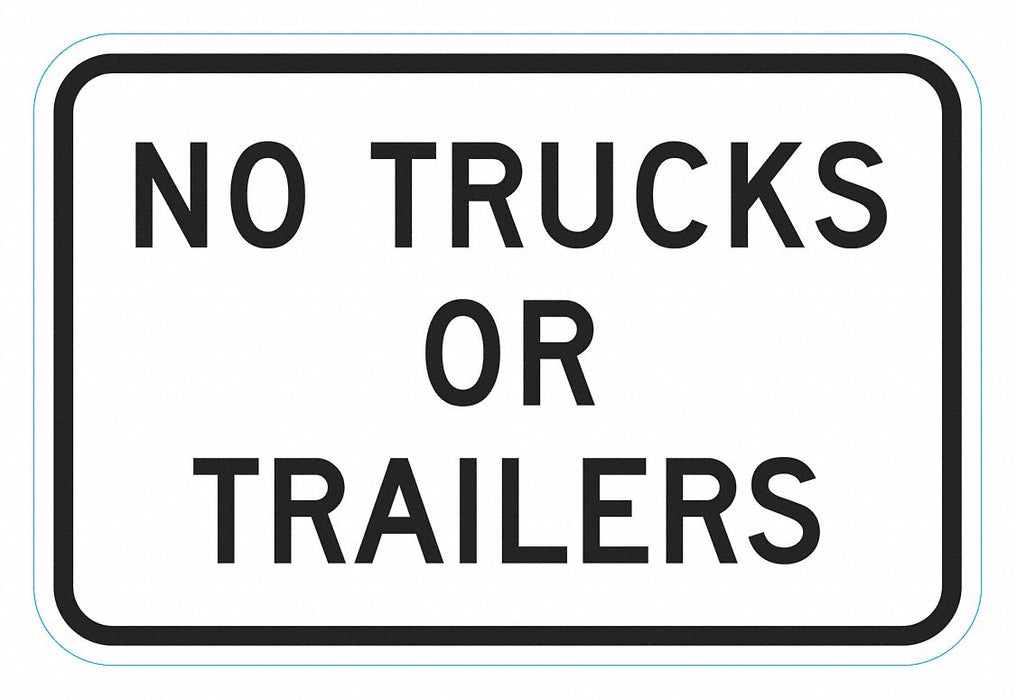 No Trucks Traffic Sign 12 x 18 