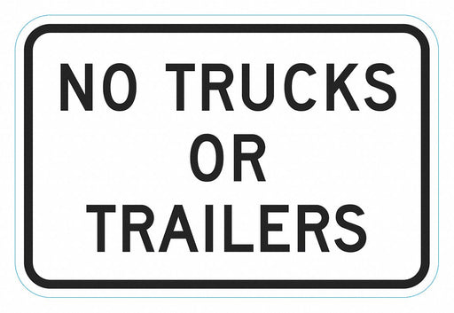 No Trucks Traffic Sign 12 x 18 
