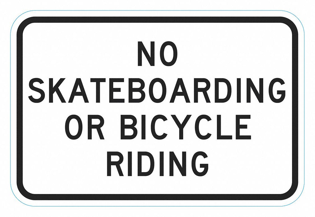 Rflctv No Skateboards Sign 12x18in Alum