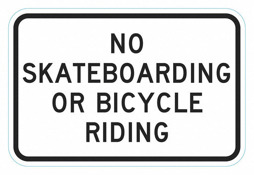 Rflctv No Skateboards Sign 12x18in Alum