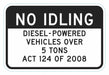 No Idling Parking Sign 12 x 18 