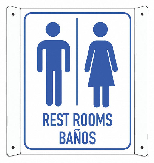 Aluminum Restrooms Sign 10x8in Aluminum