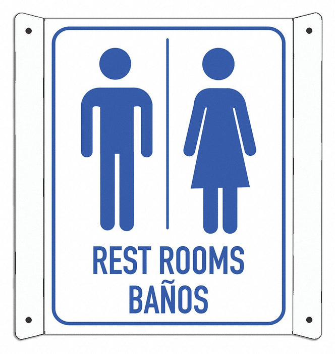 Aluminum Restrooms Sign 10x8in Aluminum