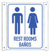 Aluminum Restrooms Sign 10x8in Aluminum