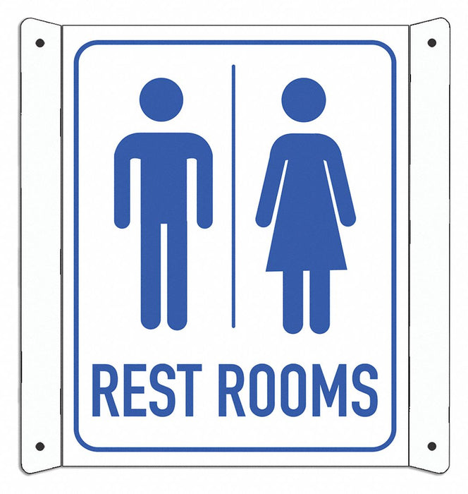 Aluminum Restrooms Sign 10x8in Aluminum