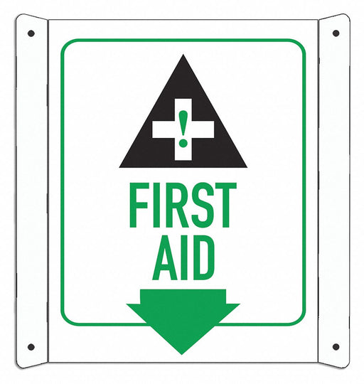 Aluminum First Aid Sign 10x8in Aluminum