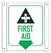 Aluminum First Aid Sign 10x8in Aluminum