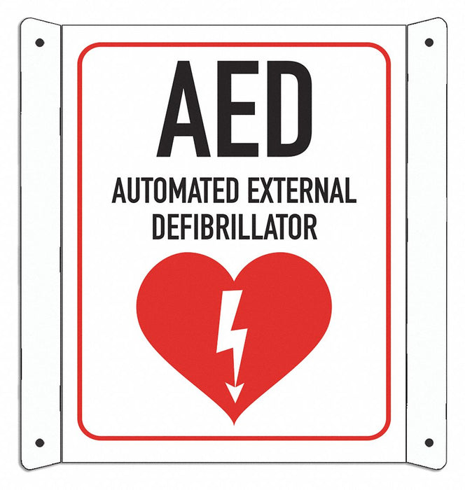 Aluminum AED Sign 10inx8in Aluminum
