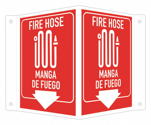 Fire Extingsher Fire Hose Sign 6x7 1/2in