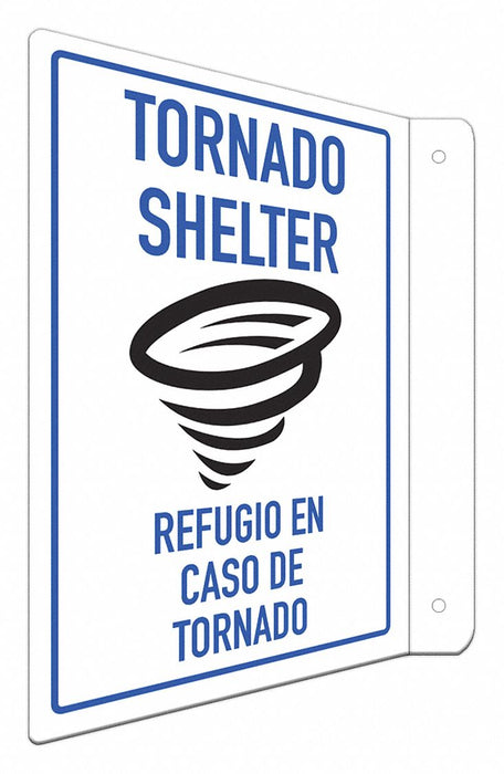 Rflctv Emergncy Shelter Sign 12x8in Alum