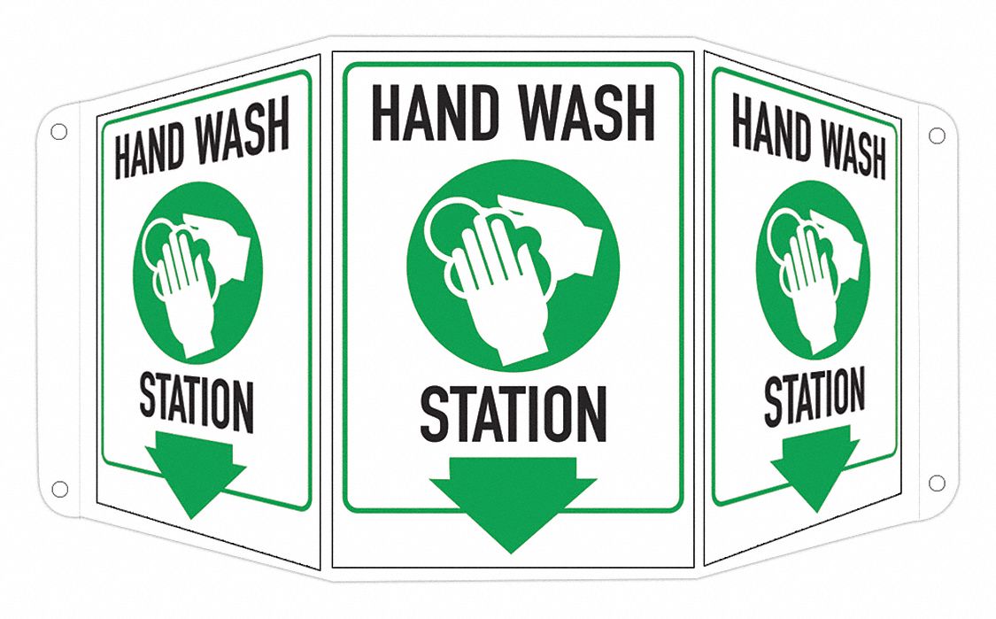 Alum Hand Wash Station Sign 10x17 1/2in