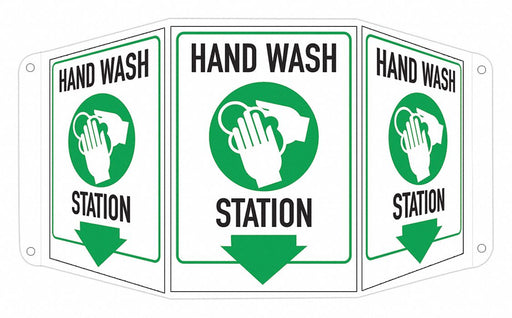Alum Hand Wash Station Sign 10x17 1/2in