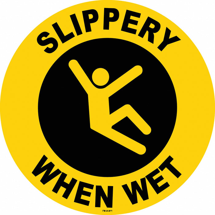 Anti-Slip Floor Sign 8 inx8 in Vinyl PK2
