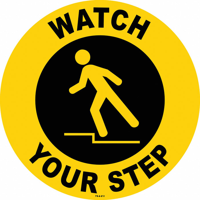 Anti-Slip Floor Sign 8 inx8 in Vinyl PK2