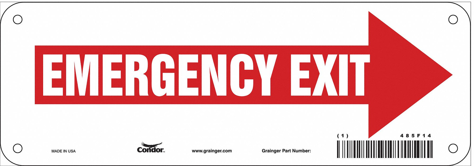 Safety Sign 3.5in x 10in Polyethylene