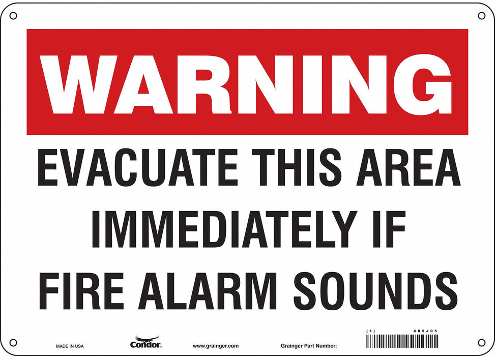 Safety Sign 10 in x 14 in Aluminum