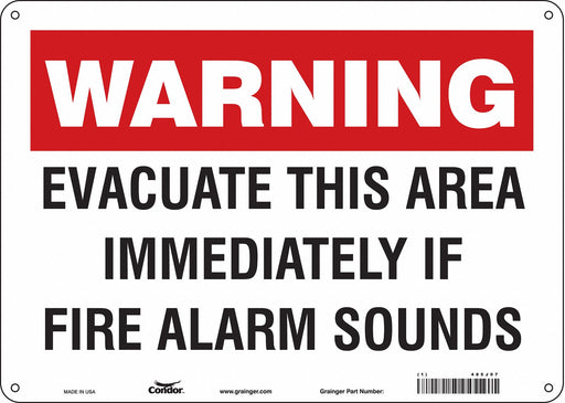 Safety Sign 10 in x 14 in Polyethylene