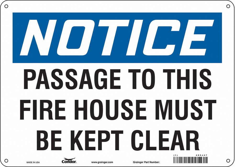 Safety Sign 10 in x 14 in Polyethylene