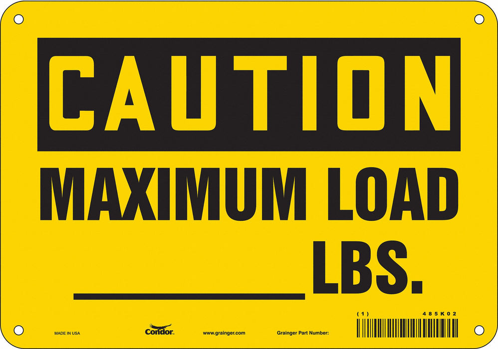 J8614 Safety Sign 7 in x 10 in Polyethylene