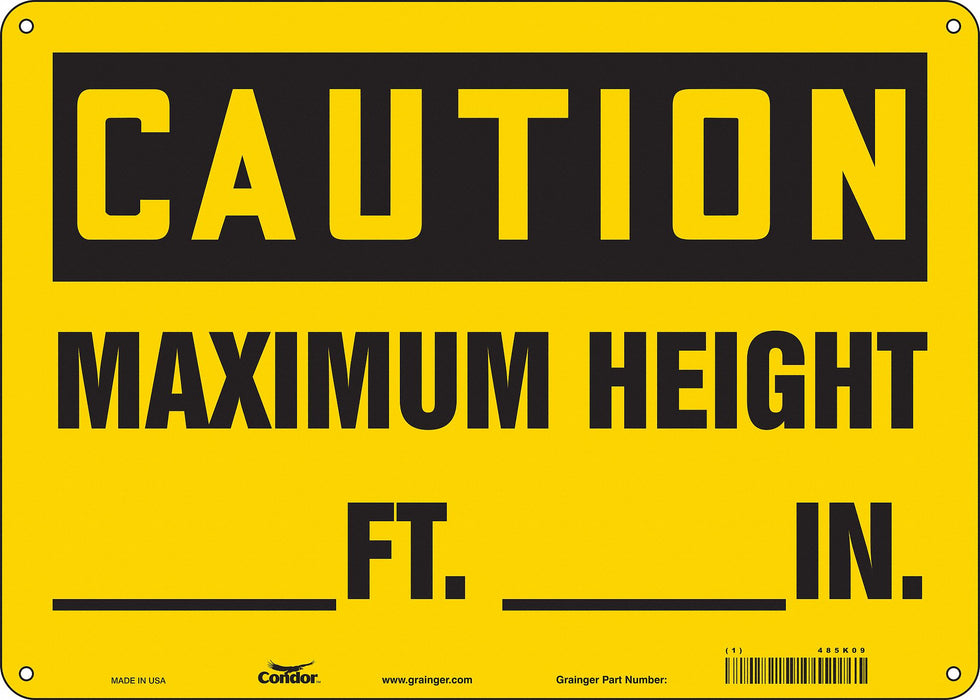 Safety Sign 10 inx14 in Polyethylene