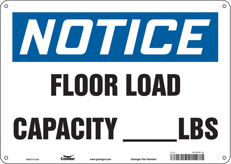 Safety Sign 10 in x 14 in Polyethylene