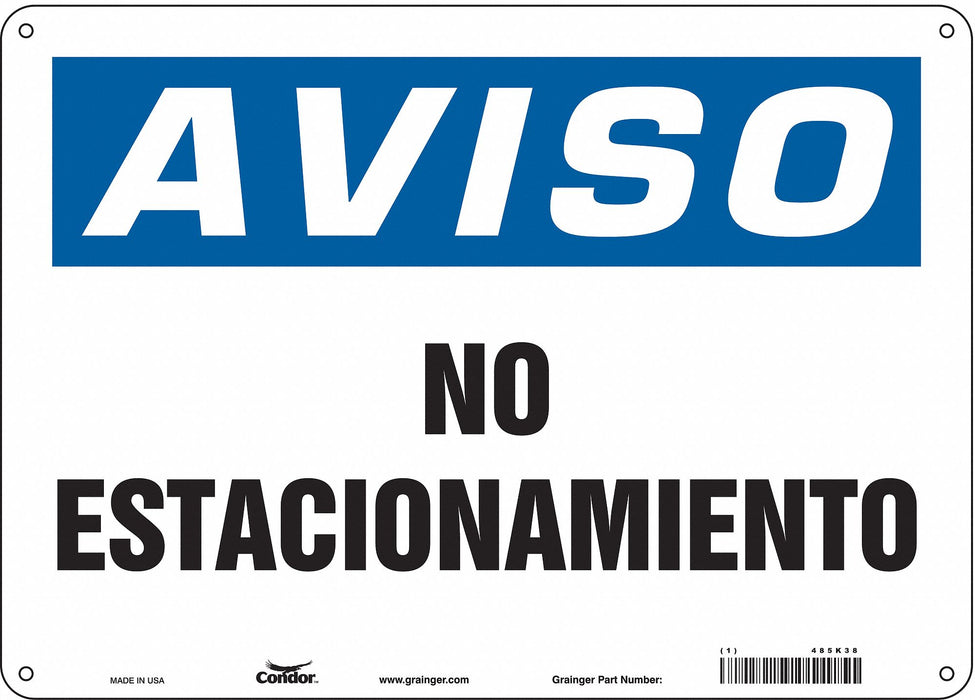 No Parking Sign 10 x 14 
